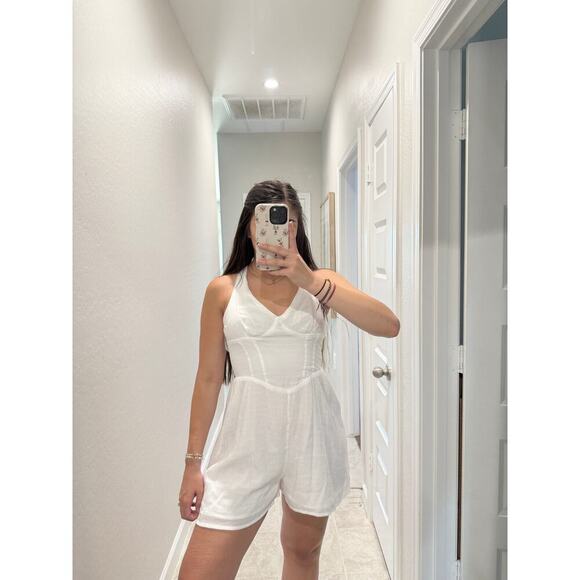 Pacsun white linen romper - size medium - Picture 1 of 5